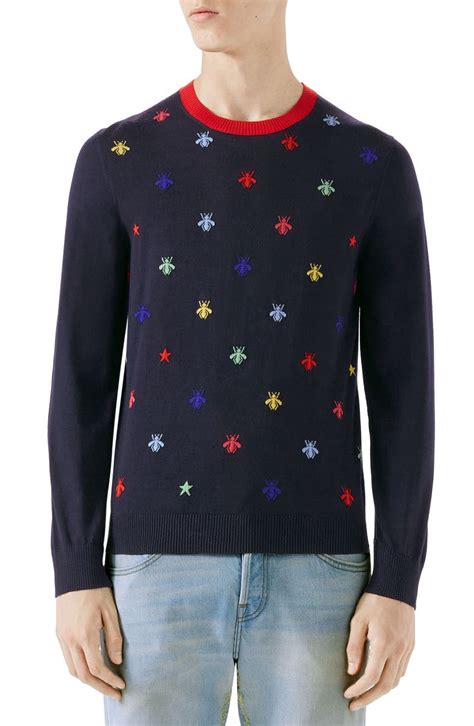 gucci pink sweaters|gucci bee embroidered sweater.